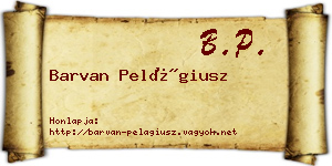 Barvan Pelágiusz névjegykártya